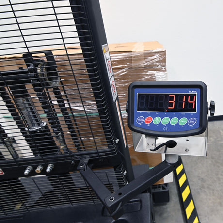 Vestil S-62-AA-SCL Adjustable Powered Stacker with Built-In Scale | 2,000 lb Capacity, 62" Lift, Digital Weighing, Adjustable Forks