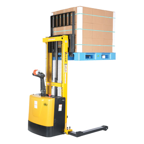 Vestil S Series Stacker with Powered Drive AND Powered Lift — Fully Electric 24VDC, High-Torque Drive & Lift, Premium Emergency Reverse Safety, 2,000 lb Capacity