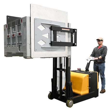 Vestil S-CB-BCF Fully Powered Bale Clamp & Lift Stacker | 800 lb Capacity, Ride-On, Counter-Balanced, 23"-41" or 27"-51" Clamp Range