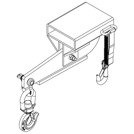 Vestil D-FORK / S-FORK Forklift Hoisting Hook — Fork-Mounted Crane Hook with Shackle & 48" Safety Restraint, 4,000–10,000 lb