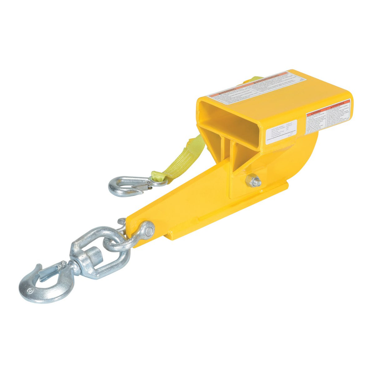 Vestil D-FORK / S-FORK Forklift Hoisting Hook — Fork-Mounted Crane Hook with Shackle & 48" Safety Restraint, 4,000–10,000 lb
