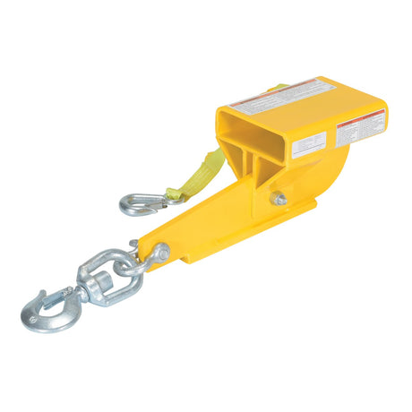 Vestil D-FORK / S-FORK Forklift Hoisting Hook — Fork-Mounted Crane Hook with Shackle & 48" Safety Restraint, 4,000–10,000 lb