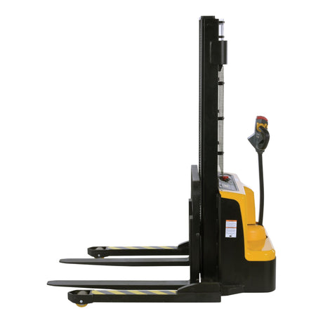 Vestil S2 Variable Speed Drive Double Mast Fully Powered Stacker | 2,200 lb Capacity, 118" Lift, Adjustable Forks, 24V Electric