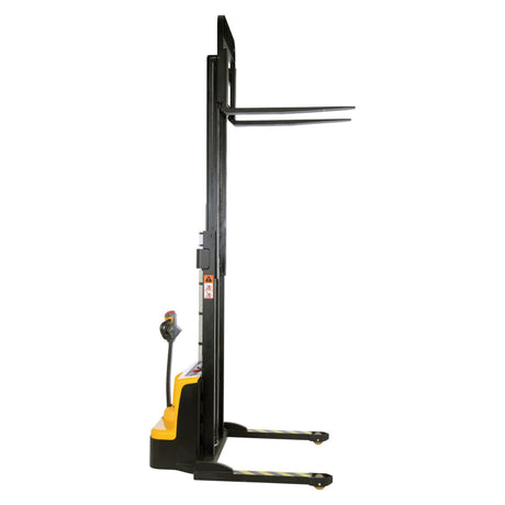 Vestil S2 Variable Speed Drive Double Mast Fully Powered Stacker | 2,200 lb Capacity, 118" Lift, Adjustable Forks, 24V Electric