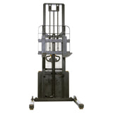 Vestil S2 Variable Speed Drive Double Mast Fully Powered Stacker | 2,200 lb Capacity, 118" Lift, Adjustable Forks, 24V Electric