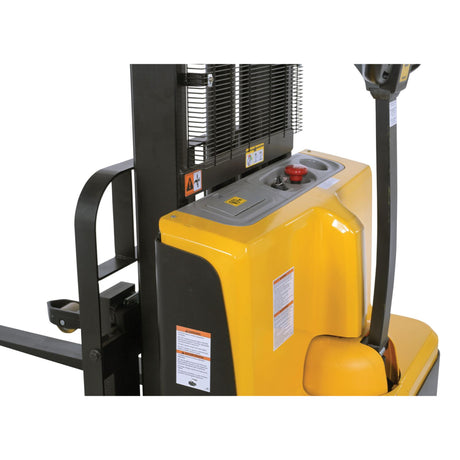 Vestil S2 Variable Speed Drive Double Mast Fully Powered Stacker | 2,200 lb Capacity, 118" Lift, Adjustable Forks, 24V Electric