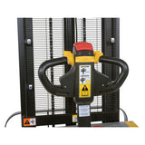 Vestil S2 Variable Speed Drive Double Mast Fully Powered Stacker | 2,200 lb Capacity, 118" Lift, Adjustable Forks, 24V Electric