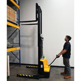 Vestil S2 Variable Speed Drive Double Mast Fully Powered Stacker | 2,200 lb Capacity, 118" Lift, Adjustable Forks, 24V Electric
