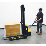 Vestil S2 Variable Speed Drive Double Mast Fully Powered Stacker | 2,200 lb Capacity, 118" Lift, Adjustable Forks, 24V Electric