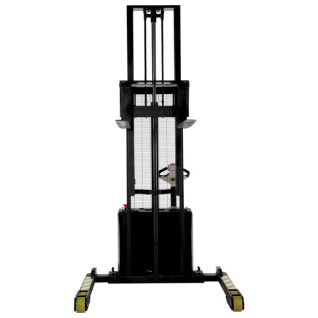 Vestil S3 Double Mast Stacker with Powered Drive & Lift | 3,000 lb Capacity, 43"–125" Lift, Fully Powered 24V, Adjustable Forks