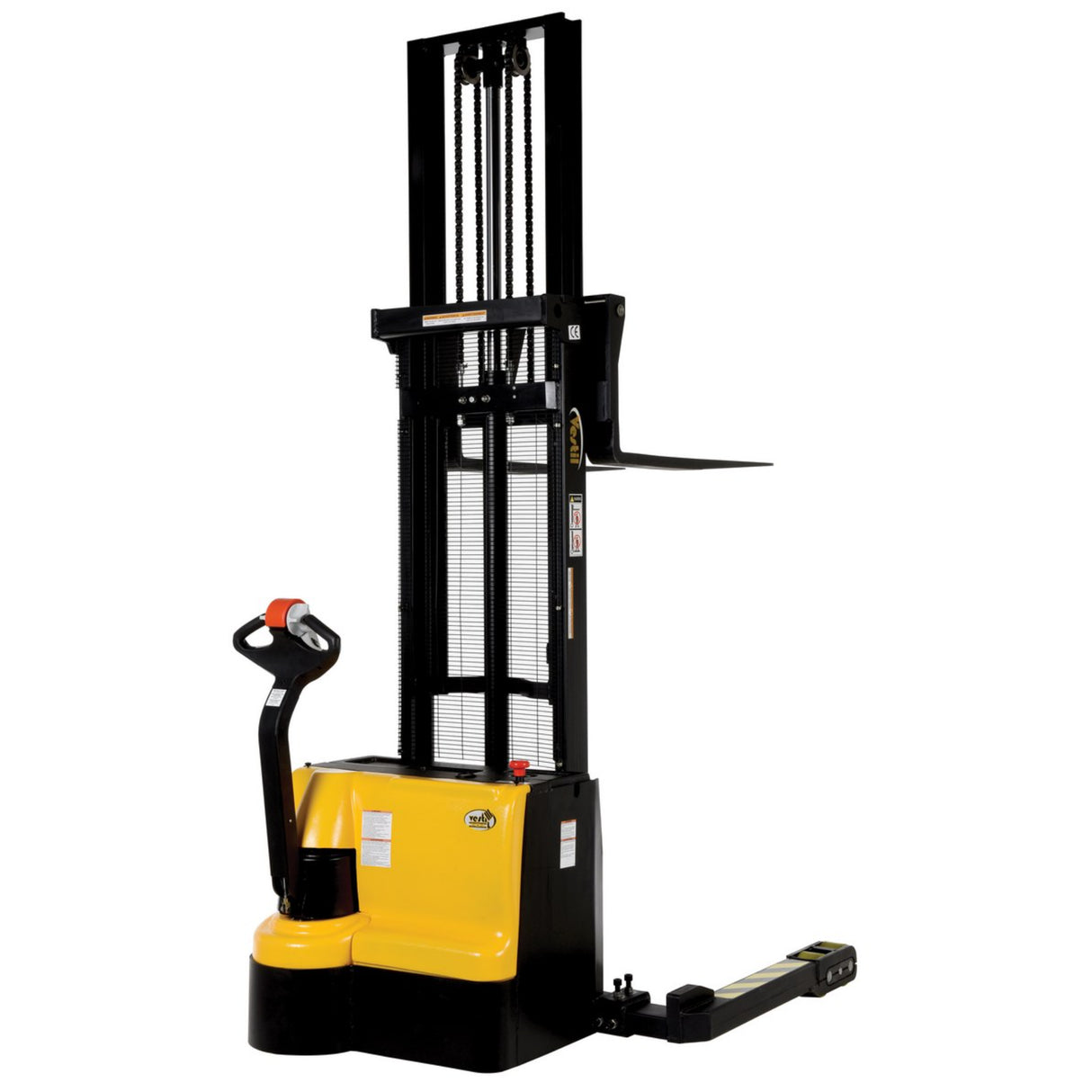 Vestil S3 Double Mast Stacker with Powered Drive & Lift | 3,000 lb Capacity, 43"–125" Lift, Fully Powered 24V, Adjustable Forks