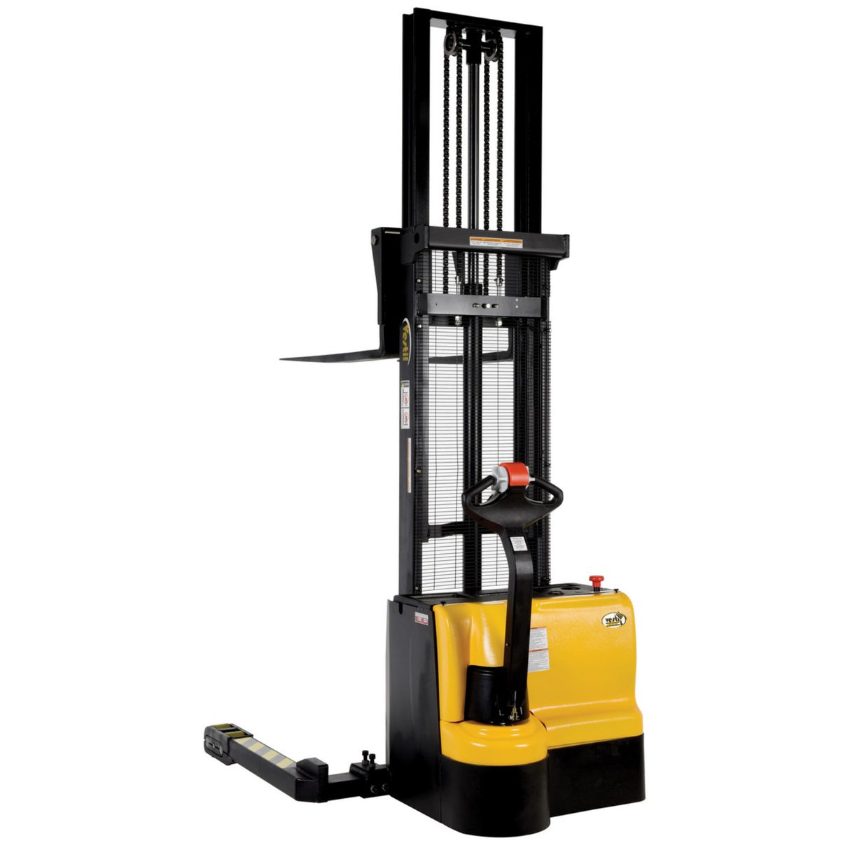 Vestil S3 Double Mast Stacker with Powered Drive & Lift | 3,000 lb Capacity, 43"–125" Lift, Fully Powered 24V, Adjustable Forks