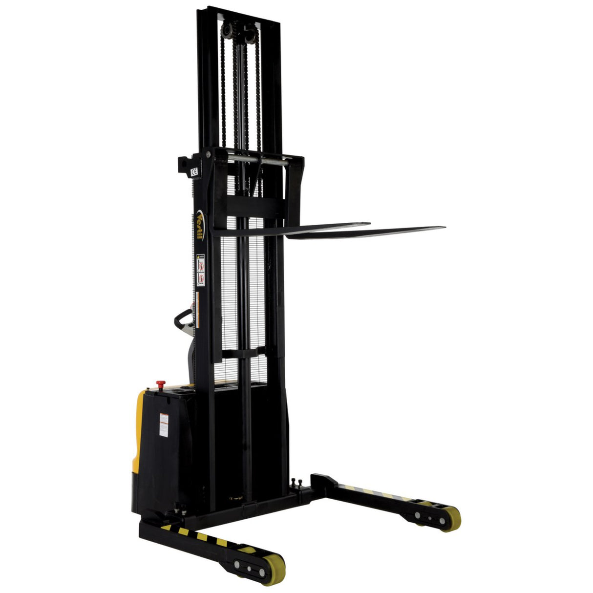 Vestil S3 Double Mast Stacker with Powered Drive & Lift | 3,000 lb Capacity, 43"–125" Lift, Fully Powered 24V, Adjustable Forks