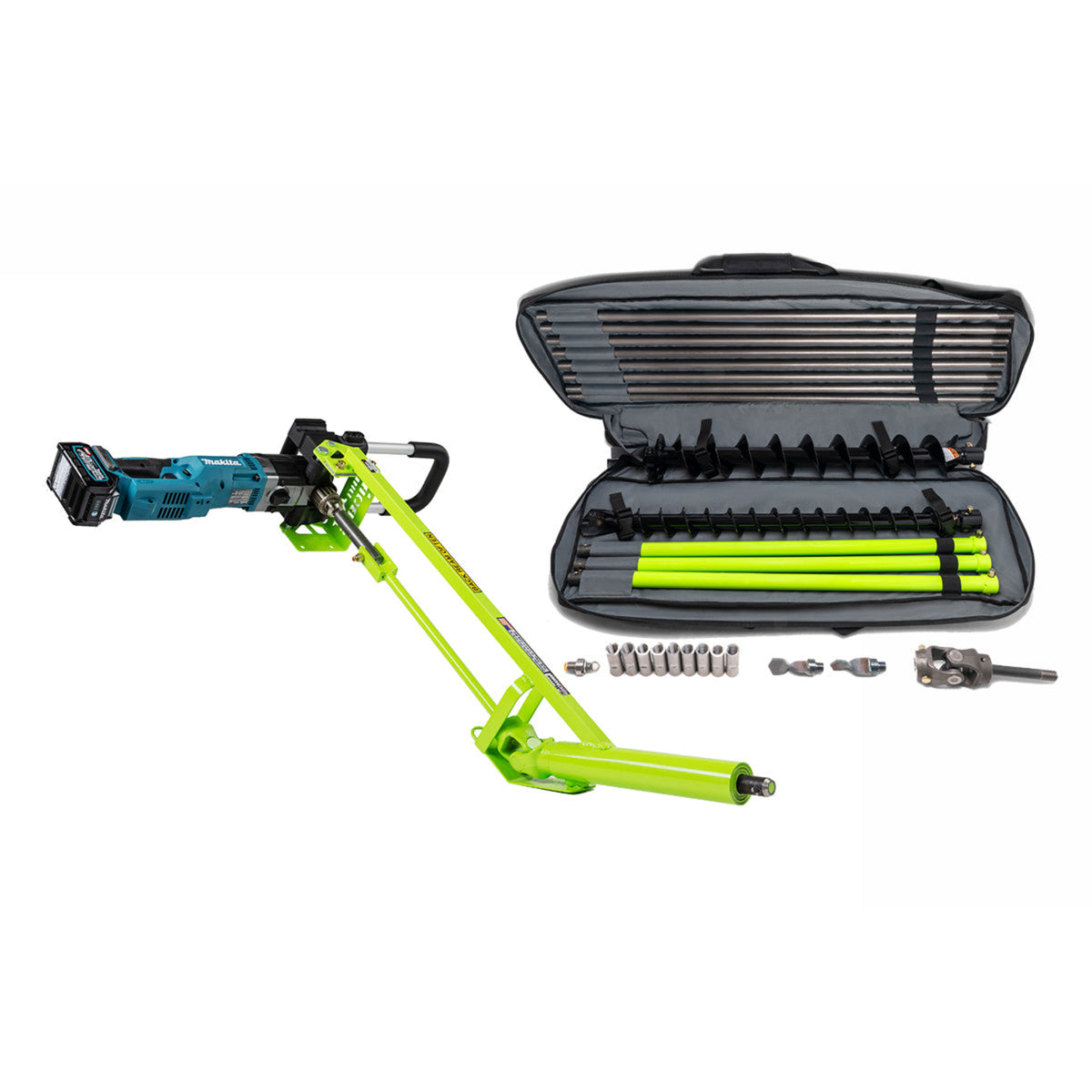 MiniTrencher SiBore SB431e Battery-Powered Horizontal Boring Machine Combo Kit – Makita 40V MAX XGT Cordless Waterless Drill (1" Micro-Bore + 2"/4" Augers)