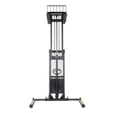 Vestil SE/HP Combination Hand Pump & Electric Stacker | 2,000 lb Capacity, 63"-118" Lift, Dual-Power, Skid Stacker