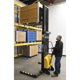 Vestil SE/HP Combination Hand Pump & Electric Stacker | 2,000 lb Capacity, 63"-118" Lift, Dual-Power, Skid Stacker