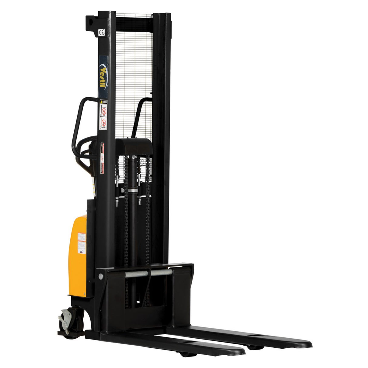 Vestil SE/HP Combination Hand Pump & Electric Stacker | 2,000 lb Capacity, 63"-118" Lift, Dual-Power, Skid Stacker