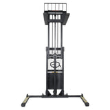 Vestil SE/HP Combination Hand Pump & Electric Stacker | 2,000 lb Capacity, 63"-118" Lift, Dual-Power, Skid Stacker