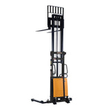 Vestil SL Series Semi-Electric Stacker with Powered Lift — 2,000 lb Capacity, Adjustable or Fixed Forks, Lift Heights 63" to 150"