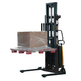 Vestil SL Series Semi-Electric Stacker with Powered Lift — 2,000 lb Capacity, Adjustable or Fixed Forks, Lift Heights 63" to 150"