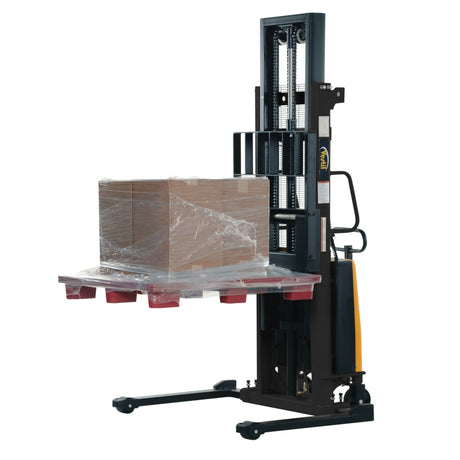 Vestil SL Series Semi-Electric Stacker with Powered Lift — 2,000 lb Capacity, Adjustable or Fixed Forks, Lift Heights 63" to 150"