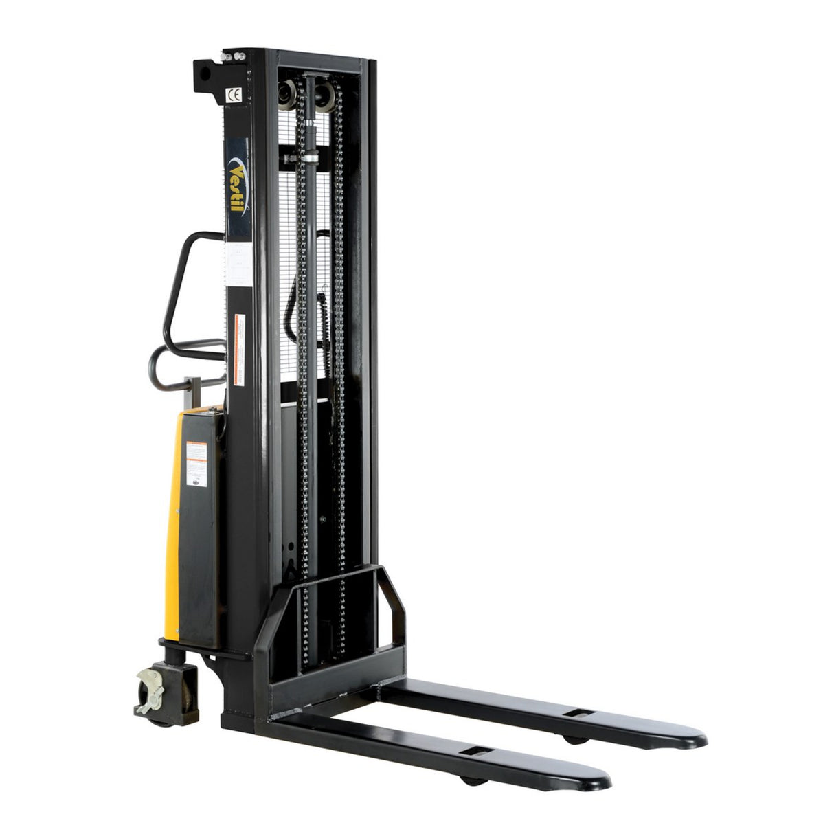 Vestil SL Series Semi-Electric Stacker with Powered Lift — 2,000 lb Capacity, Adjustable or Fixed Forks, Lift Heights 63" to 150"