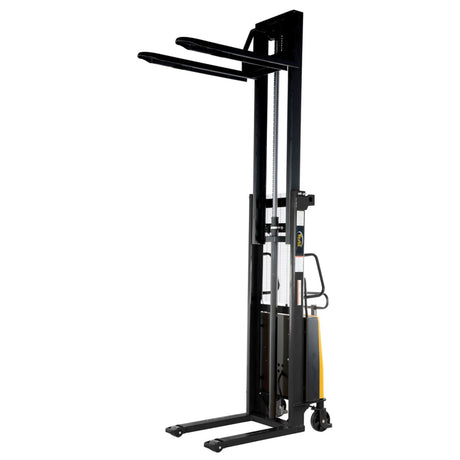 Vestil SL Series Semi-Electric Stacker with Powered Lift — 2,000 lb Capacity, Adjustable or Fixed Forks, Lift Heights 63" to 150"