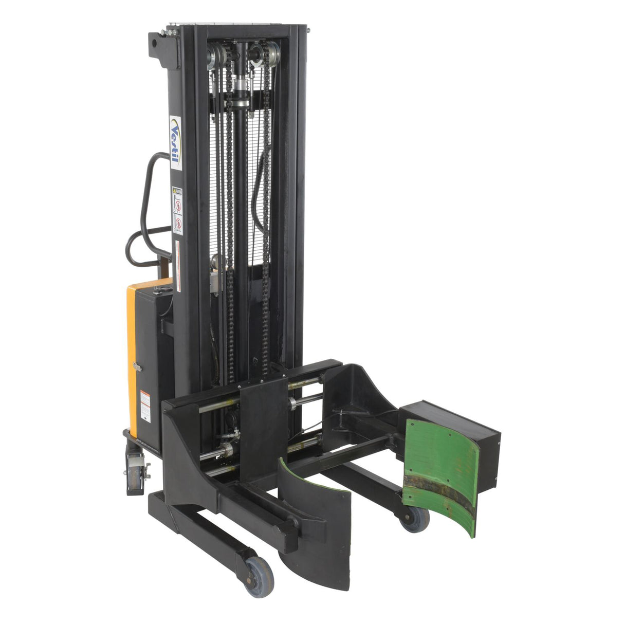 Vestil SL-118-PDGR Semi-Electric Powered Drum Gripper & Rotator | 550 lb Capacity, Handles 16/30/55 Gallon Steel Drums, Walk-Behind