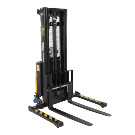 Vestil SL Series Semi-Electric Stacker with Powered Lift — 2,000 lb Capacity, Adjustable or Fixed Forks, Lift Heights 63" to 150"