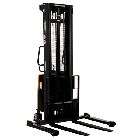 Vestil SL Series Semi-Electric Stacker with Powered Lift — 2,000 lb Capacity, Adjustable or Fixed Forks, Lift Heights 63" to 150"