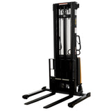 Vestil SL Series Semi-Electric Stacker with Powered Lift — 2,000 lb Capacity, Adjustable or Fixed Forks, Lift Heights 63" to 150"