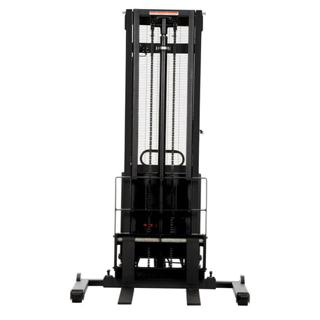 Vestil SL Series Semi-Electric Stacker with Powered Lift — 2,000 lb Capacity, Adjustable or Fixed Forks, Lift Heights 63" to 150"