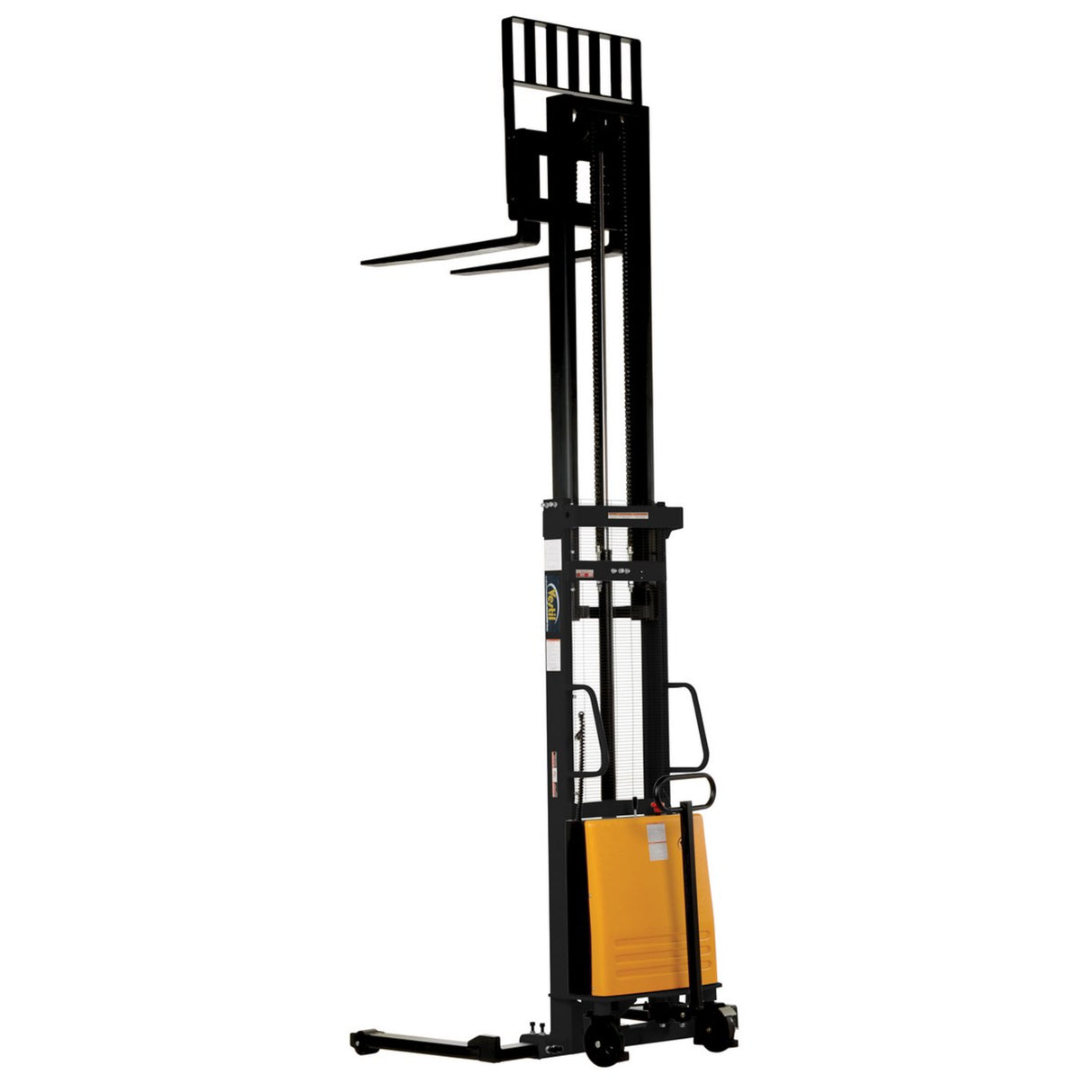 Vestil SL Series Semi-Electric Stacker with Powered Lift — 2,000 lb Capacity, Adjustable or Fixed Forks, Lift Heights 63" to 150"