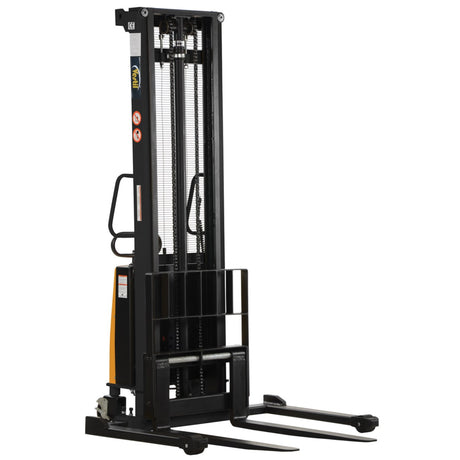 Vestil SL Series Semi-Electric Stacker with Powered Lift — 2,000 lb Capacity, Adjustable or Fixed Forks, Lift Heights 63" to 150"