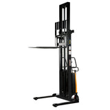Vestil SL Series Semi-Electric Stacker with Powered Lift — 2,000 lb Capacity, Adjustable or Fixed Forks, Lift Heights 63" to 150"