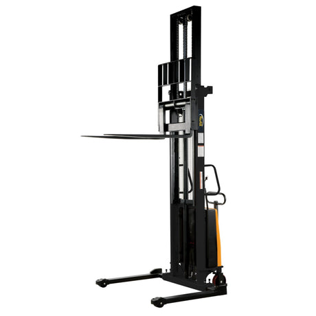 Vestil SL Series Semi-Electric Stacker with Powered Lift — 2,000 lb Capacity, Adjustable or Fixed Forks, Lift Heights 63" to 150"