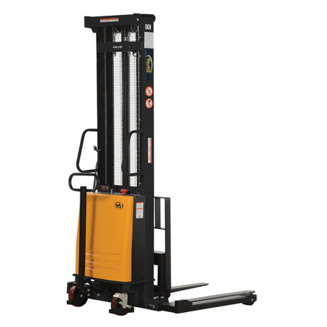 Vestil SL Series Semi-Electric Stacker with Powered Lift — 2,000 lb Capacity, Adjustable or Fixed Forks, Lift Heights 63" to 150"