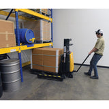 Vestil SL3 Heavy-Duty Semi-Electric Stacker with Powered Lift — 3,000 lb Capacity, Adjustable Forks, 36" or 63" Lift Heights
