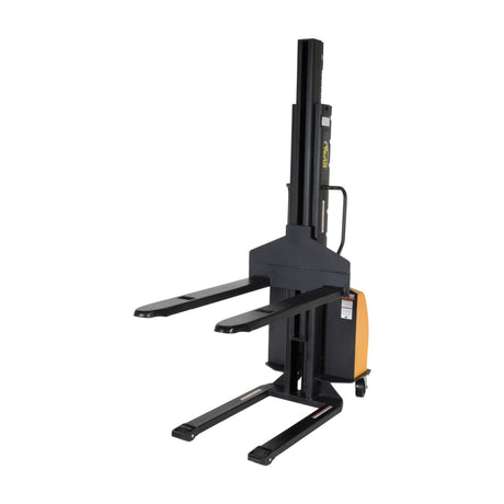 Vestil SLNM High-Reach Narrow Mast Stacker with Powered Lift | 1,500 lb Capacity, 98" or 118" Lift, Semi-Electric, Adjustable or Fixed Forks