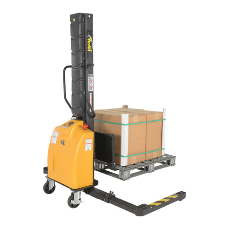Vestil SLNM-63 Narrow Mast Stacker with Powered Lift | 1,000 lb Capacity, 63" Lift, Semi-Electric, Adjustable or Fixed Forks