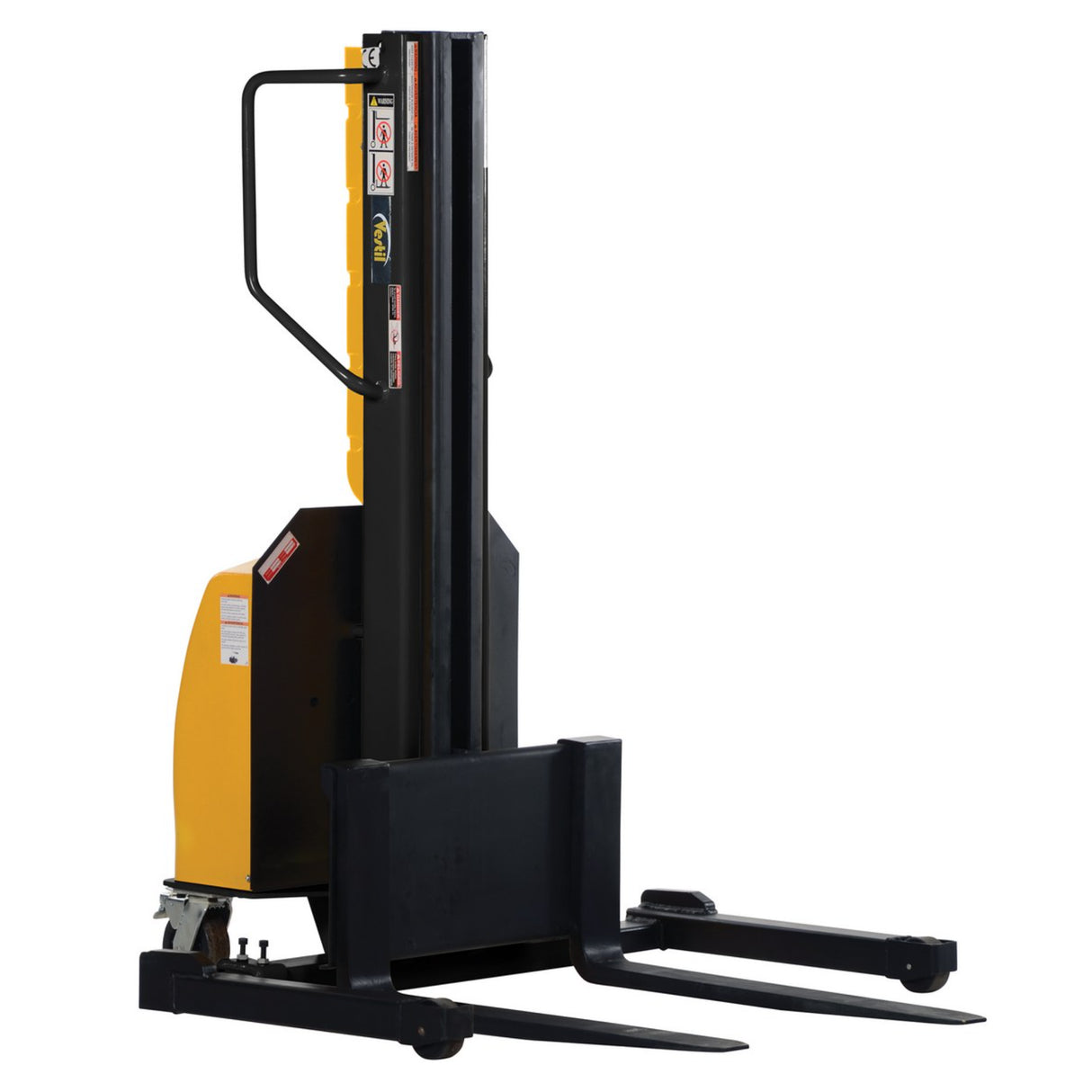 Vestil SLNM High-Reach Narrow Mast Stacker with Powered Lift | 1,500 lb Capacity, 98" or 118" Lift, Semi-Electric, Adjustable or Fixed Forks