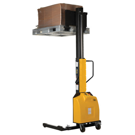 Vestil SLNM High-Reach Narrow Mast Stacker with Powered Lift | 1,500 lb Capacity, 98" or 118" Lift, Semi-Electric, Adjustable or Fixed Forks