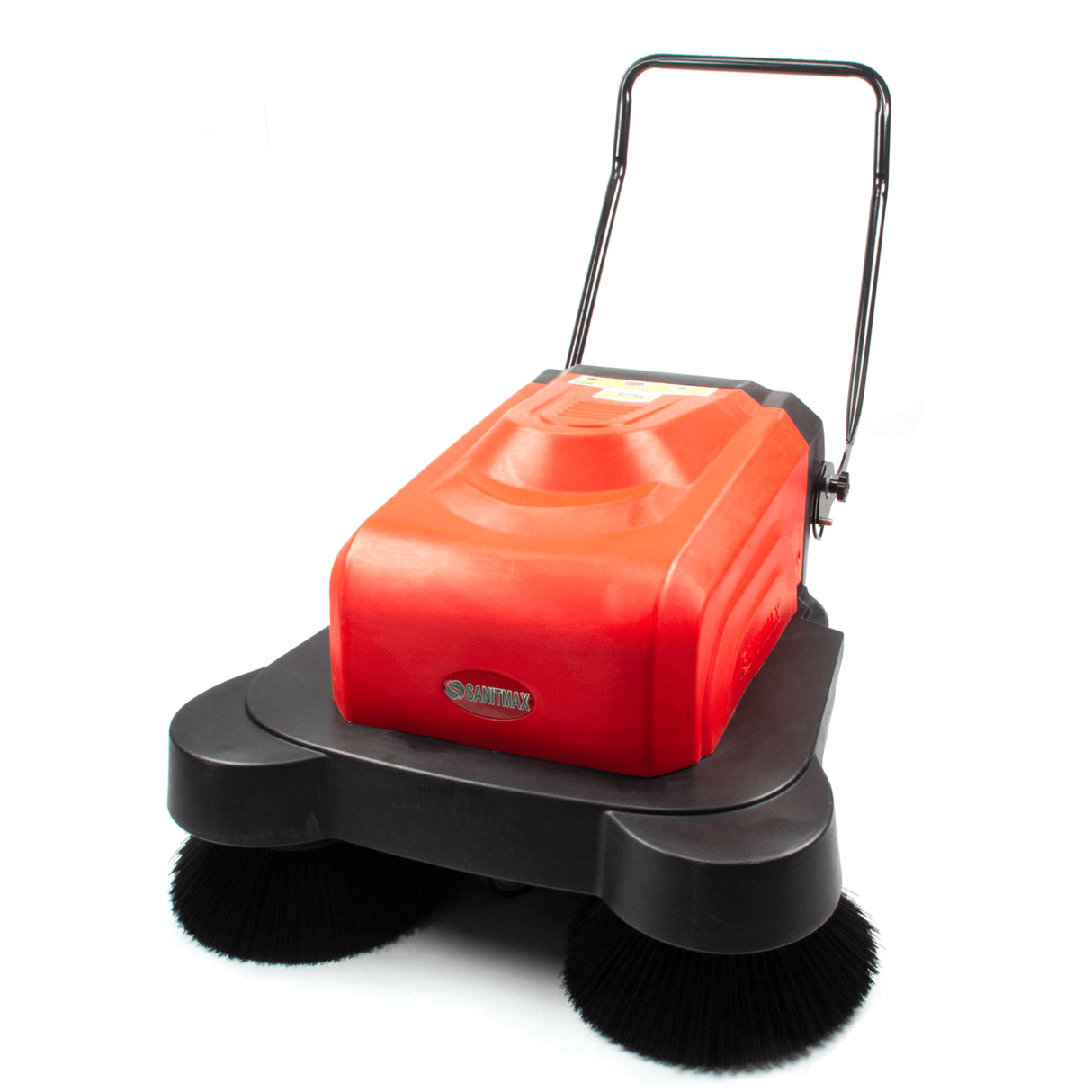Sanitmax SM1050 41.3" Battery Powered Walk-Behind Floor Sweeper with Water Sprinklers, Triple Brushes