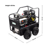 Sanitmax SM4000 Hot & Cold Water Gas Pressure Washer, 4,000 PSI, 4.0 GPM, Diesel Heated, Professional Contractor System