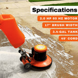 Sanitmax SM421AC 17" Professional Multi-Functional Floor Buffer Scrubber