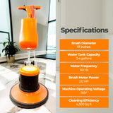 Sanitmax SM421AC 17" Professional Multi-Functional Floor Buffer Scrubber