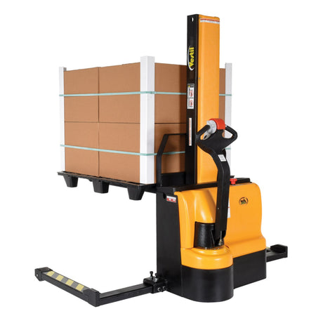Vestil SNM Narrow Mast Stacker, Fully Powered Drive & Lift | 2,200 lb Capacity, 62" Lift, Multiple Fork Configurations
