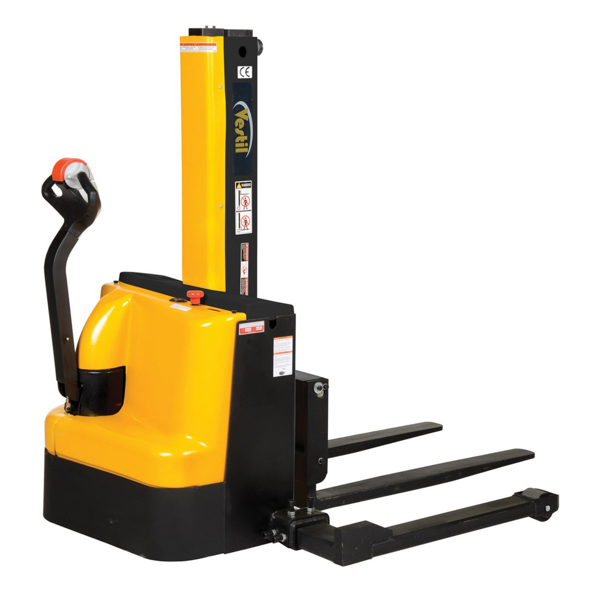 Vestil SNM Narrow Mast Stacker, Fully Powered Drive & Lift | 2,500 lb Capacity, 90" Lift, Adjustable or Fixed Forks