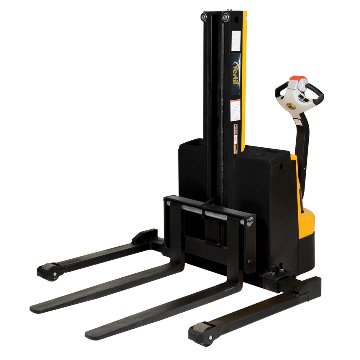 Vestil SNM Narrow Mast Stacker, Fully Powered Drive & Lift | 2,500 lb Capacity, 90" Lift, Adjustable or Fixed Forks