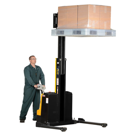 Vestil SNM Narrow Mast Stacker, Fully Powered Drive & Lift | 2,500 lb Capacity, 90" Lift, Adjustable or Fixed Forks